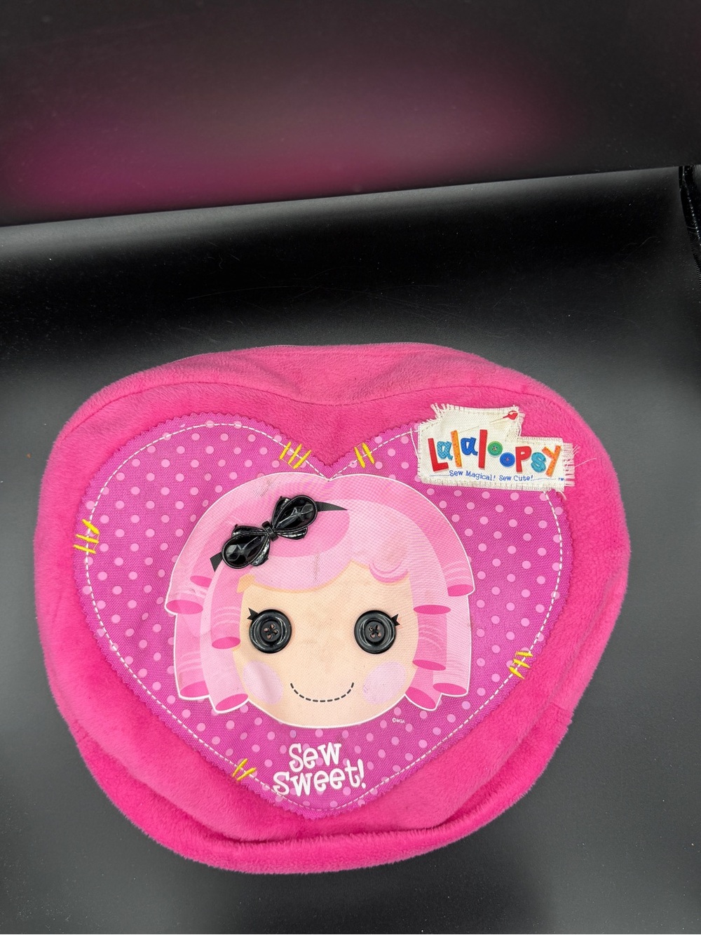 Lalaloopsy Small Pink Plush Heart Backpack Polka Dot Zip FAB Starpoint